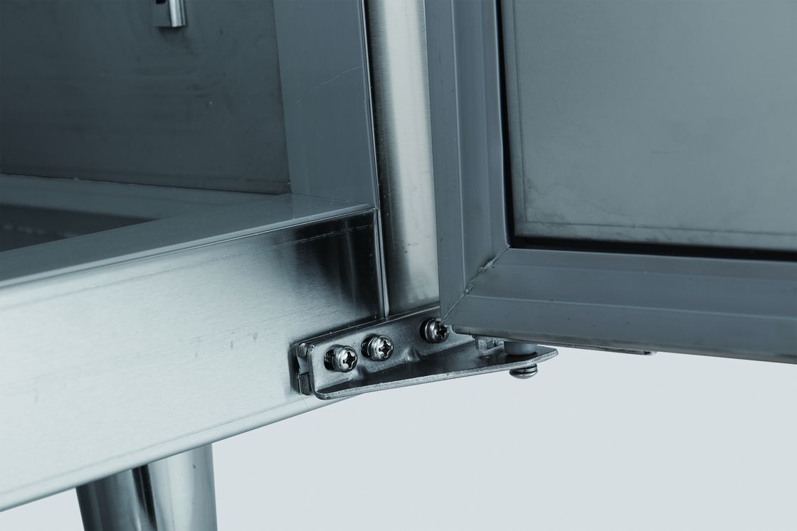 Congelador profundo de degelo automático Refrigerador comercial 2 portas Refrigerador vertical de aço inoxidável para hotel