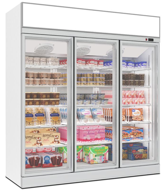 Vitrine de exposição de porta de vidro comercial Refrigerador de bebidas Refrigerador de exibição comercial Congeladores de exibição