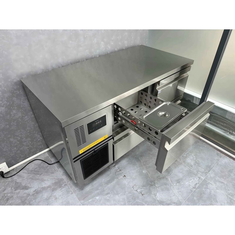 Refrigerador de Gavetas Comercial em Aço Inoxidável com 4 Gavetas, Temperatura Única e Corrediças Importadas