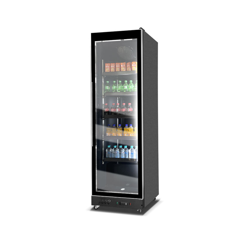 Expositor de bebidas comercial de 560L com porta de vidro única de luxo, refrigerador, vitrine, supermercado, refrigeração, congelador, resfriador de ar
